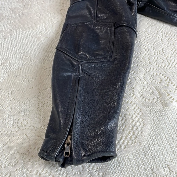 Ladies black leather biker jacket size M Fashions by Rose. - Picture 5 of 8